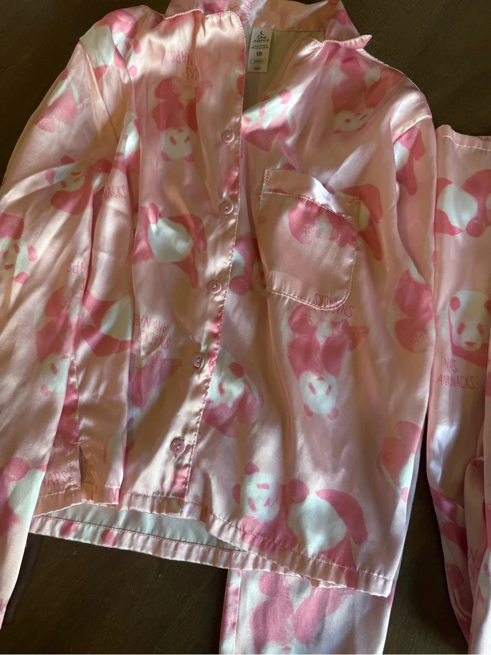 Justice Girls Panda Jammies Snacks And Naps - Size 10 Justice Sleep